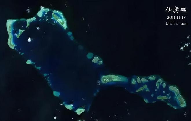 在南沙群岛中的仙宾礁。 网易 在南沙群岛中的仙宾礁。 网易