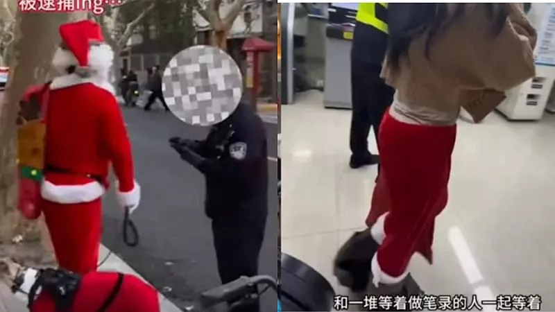 上海女扮圣诞老人竟被捕 惊见警局满是“圣诞罪犯”
