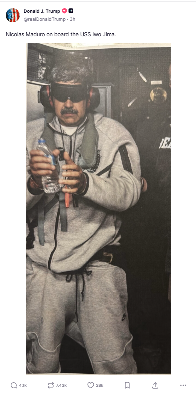 马杜罗多张被捕照流出！川普点名3大将接管委国