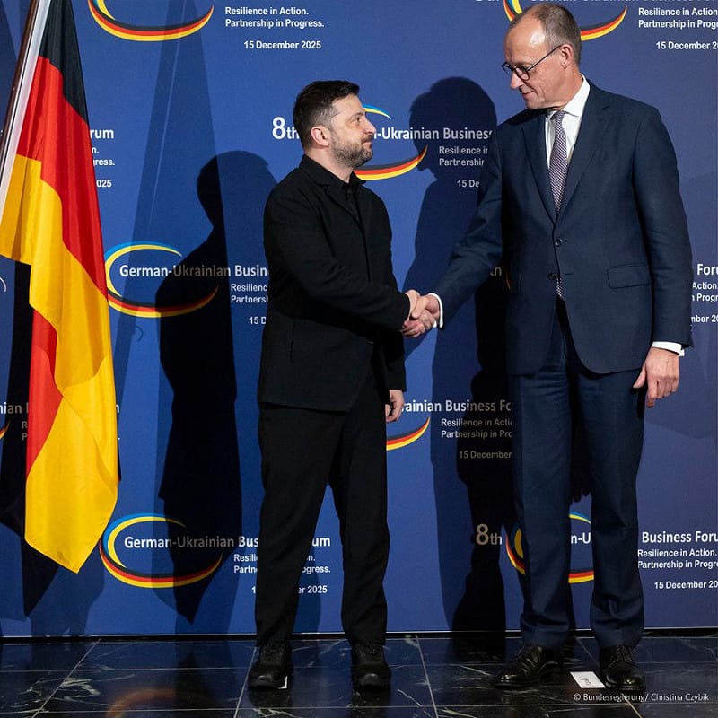 德國聯邦總理梅爾茨（右）對烏克蘭總統澤連斯基（左）的支持讓俄羅斯很跳腳&nbsp;&nbsp;&nbsp;圖：翻攝自梅爾茨的Ｘ