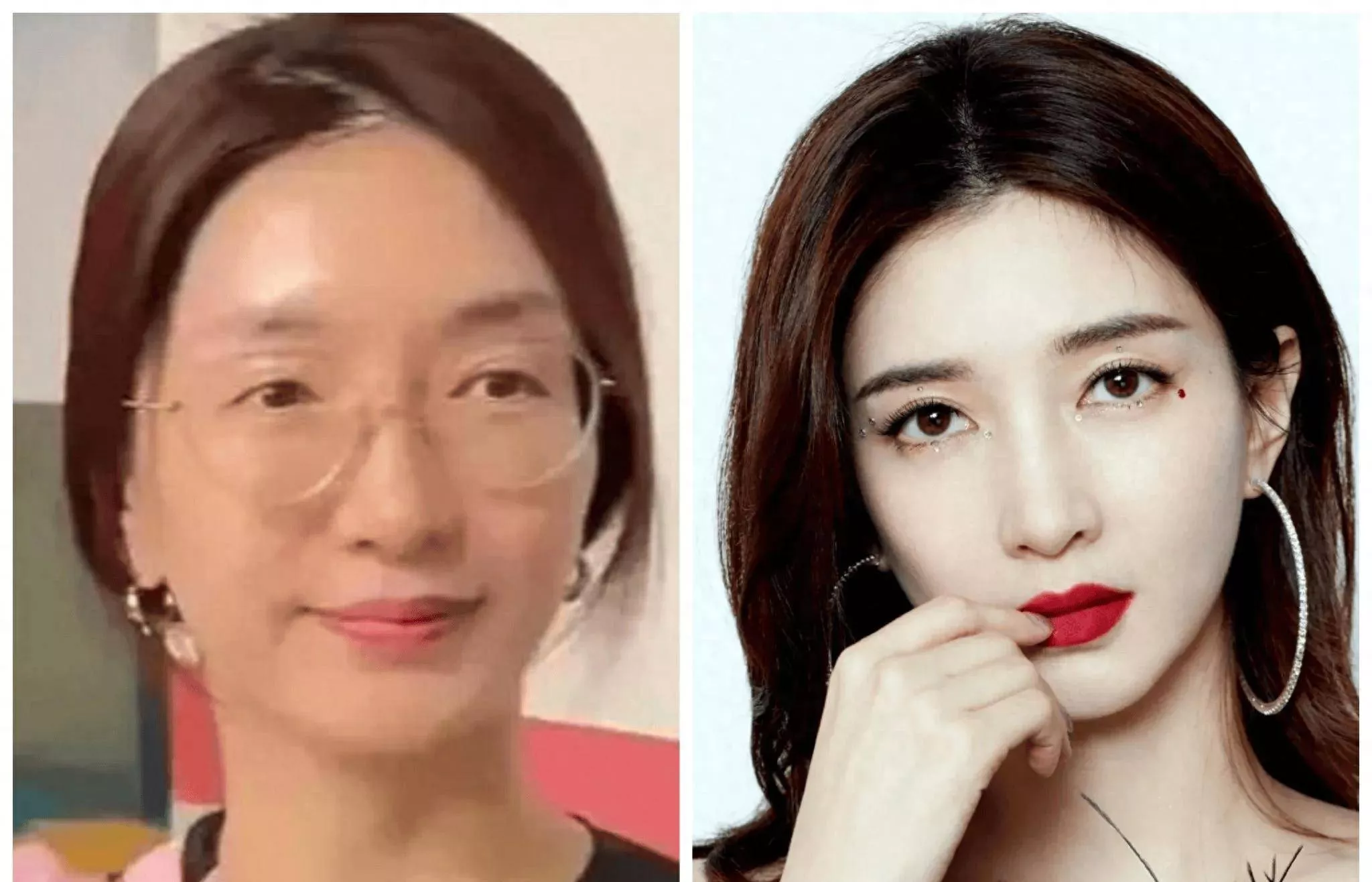 去掉濾鏡後，秦海璐太禿然，殷桃像隔壁大嬸子