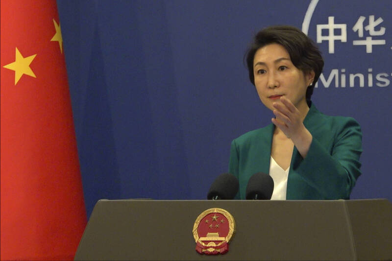 中国外交部发言人毛宁否认中国要求企业非法收集和储存用户个人资讯。（美联社）
