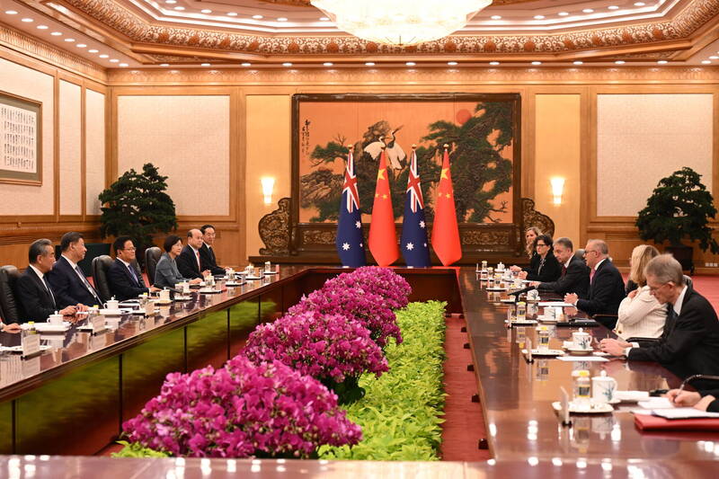 澳洲总理艾班尼斯（Anthony Albanese）近日展开对中国的6天访问，今（15）日下午与中国国家主席习近平会谈。（欧新社）