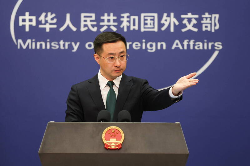 中国外交部发言人林剑。（欧新社）

