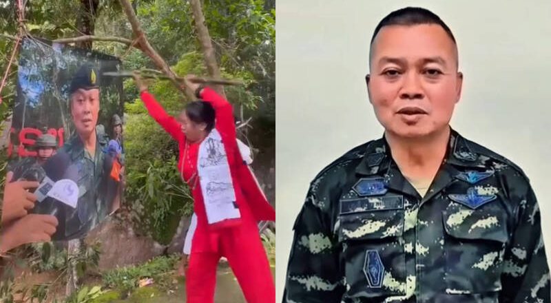 焚烧肖像下诅咒！柬埔寨巫师作法 泰军司令Po影片报平安