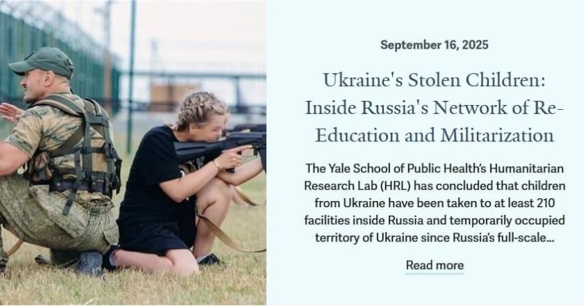 耶鲁报告：俄再教育乌童军事训练 3.5万人安置逾210个地点