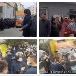 ​上海某海军家属院居民与中共军警对峙