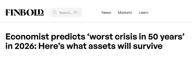 2026年将出现“50年来最严重的危机”