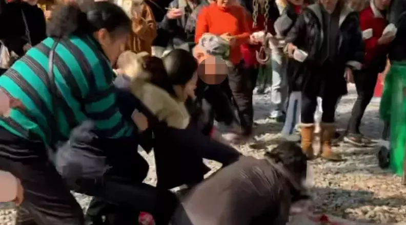 四川乐山大排档免费刨汤宴现场发生抓扯 警方介入