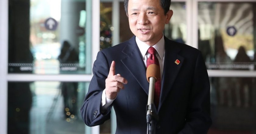 陆驻韩大使戴兵：海上构造物是深海渔业养殖设施 没军事设施