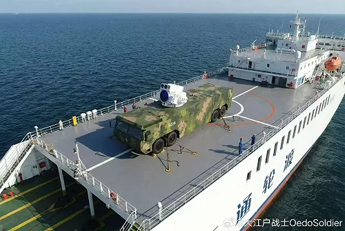 照片曝光!中国利用民用货轮测试激光武器