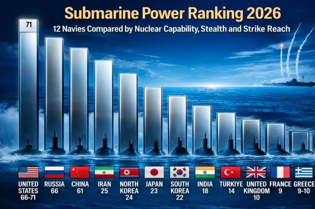 2026全球潜舰排名 这三国靠“核动力”稳居顶端
