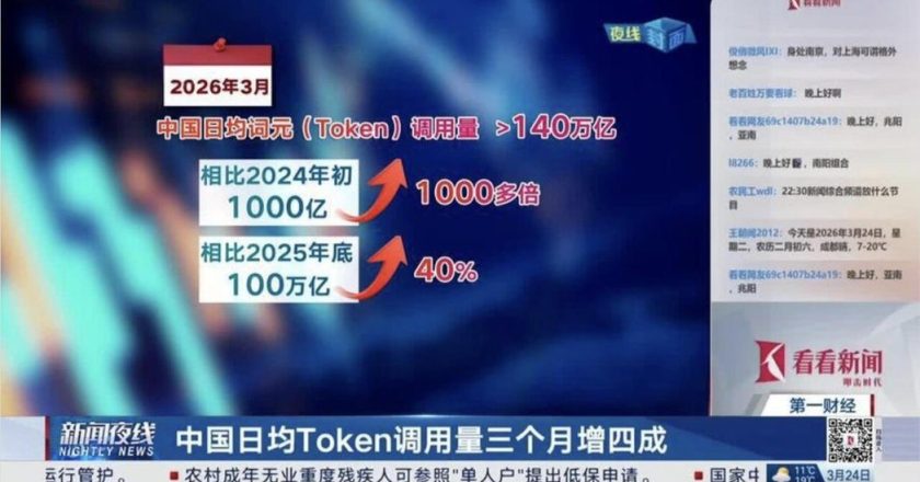算力需求井喷 大陆日均Token调用量较上年末增超四成