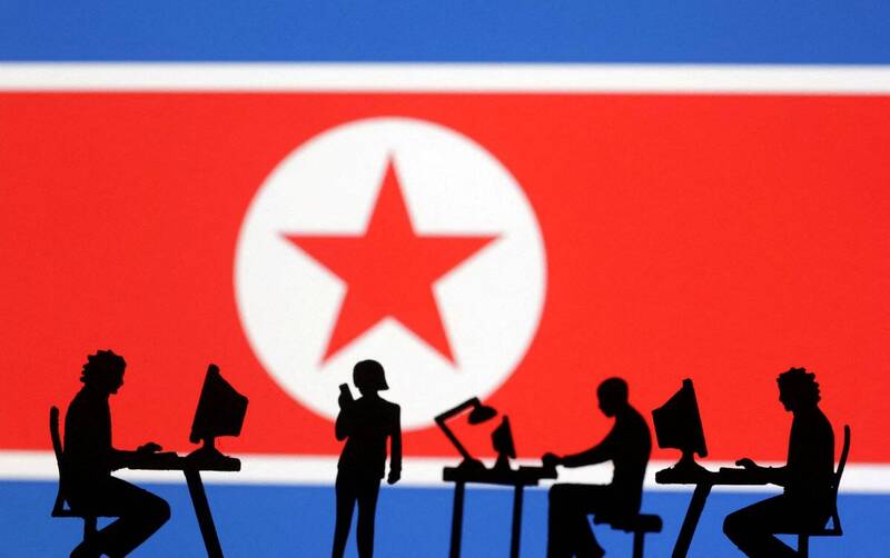 情况正常下的朝鲜国旗五角星。(路透)
