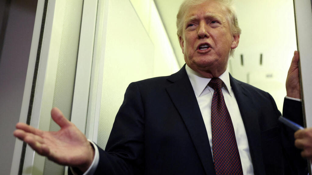Trump speaks to reporters aboard Air Force One Trump speaks to reporters aboard Air Force One