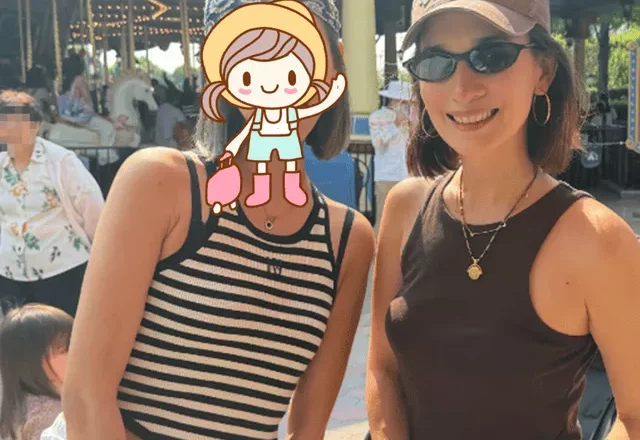 卢靖姗带娃迪士尼游玩，女儿像韩庚儿子像妈妈