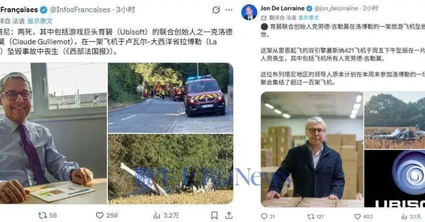 法国游戏公司育碧联合创始人飞机失事遇难,终年69岁