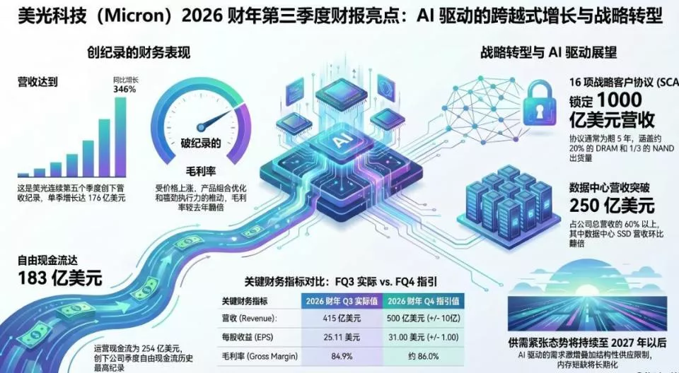 美光上季营收增逾三倍大超预期、指引炸裂