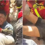 强震！男子“被活埋近3天” 获救露灿笑画面曝