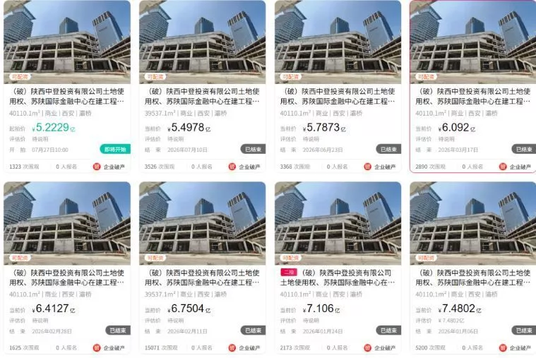 七次流拍,西安“双子塔”等不到接盘者
