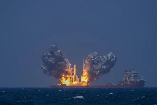 大陆「引力一号」火箭22日首次远海发射任务成功。 图/取自大陆国家航天局网站 大陆「引力一号」火箭22日首次远海发射任务成功。 图/取自大陆国家航天局网站